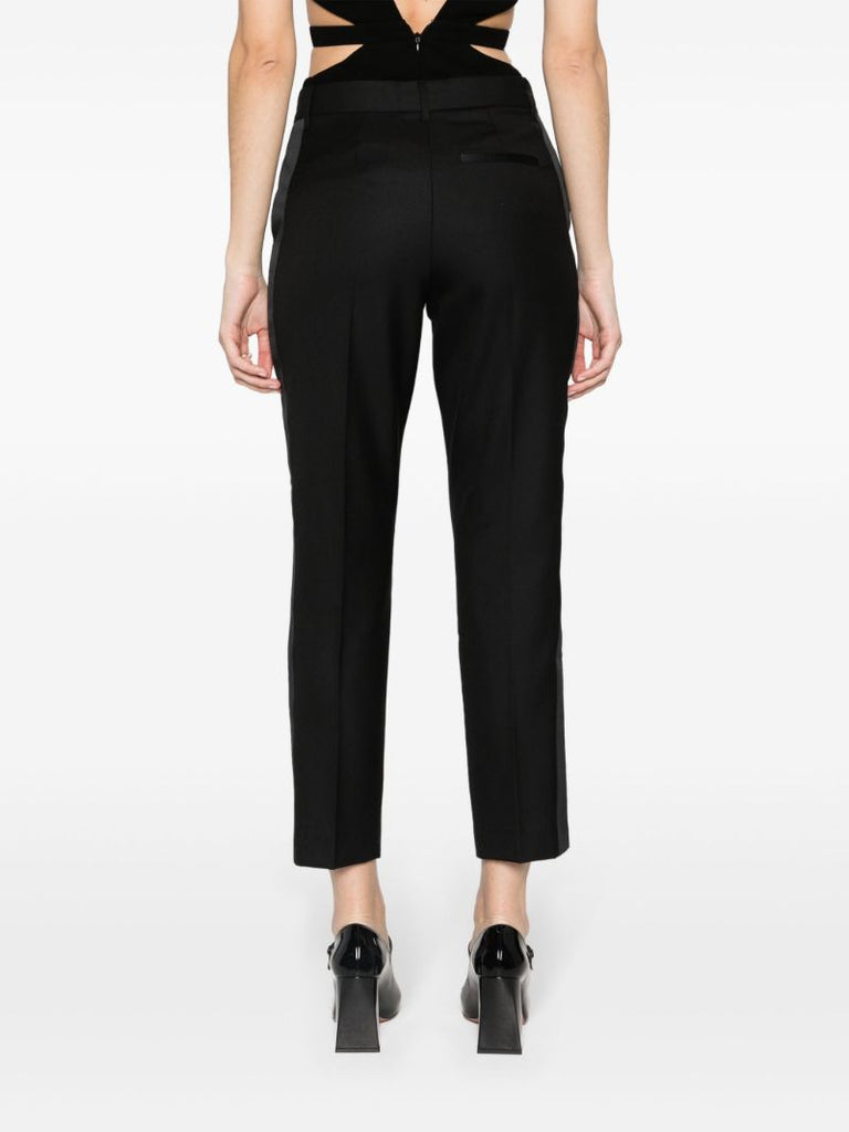 Black Mick Wool Cropped Trousers