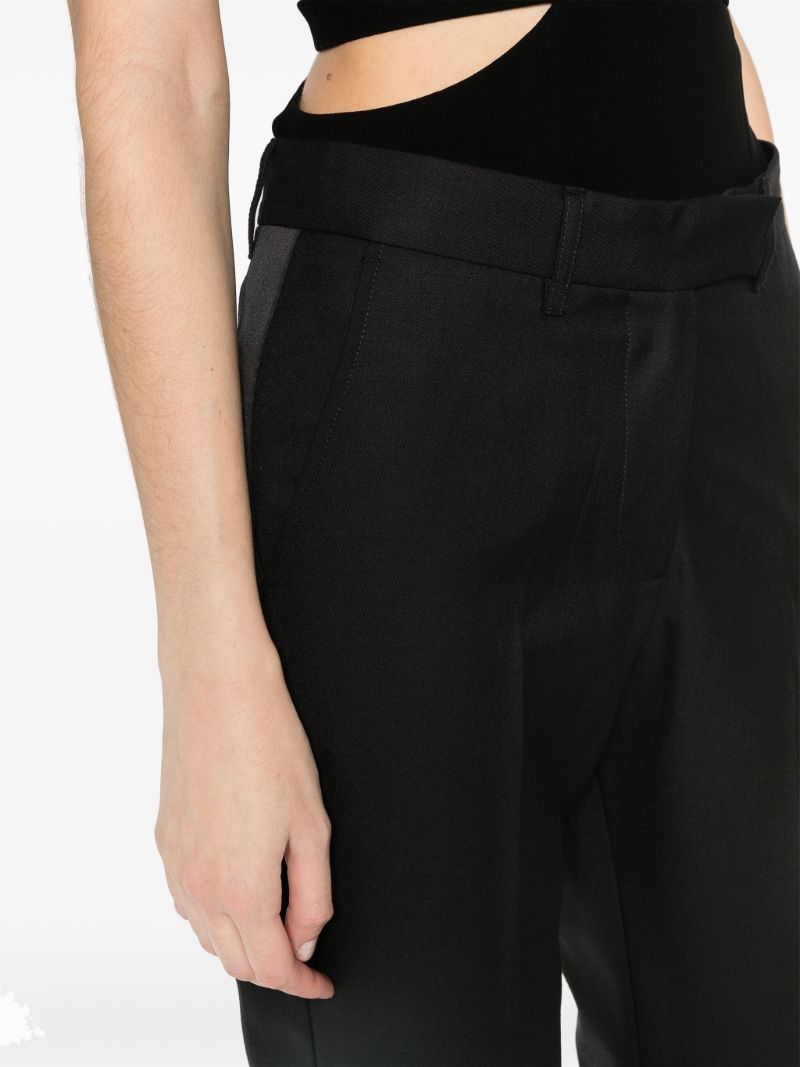Black Mick Wool Cropped Trousers