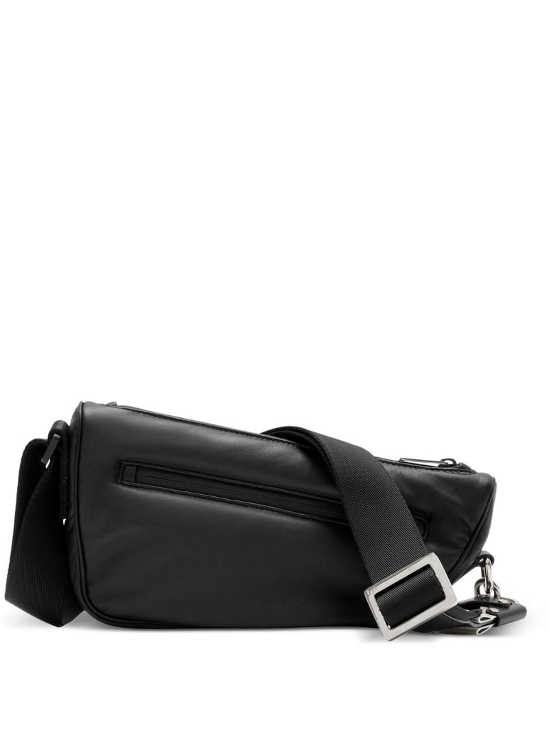 Black Shield Leather Messenger Bag
