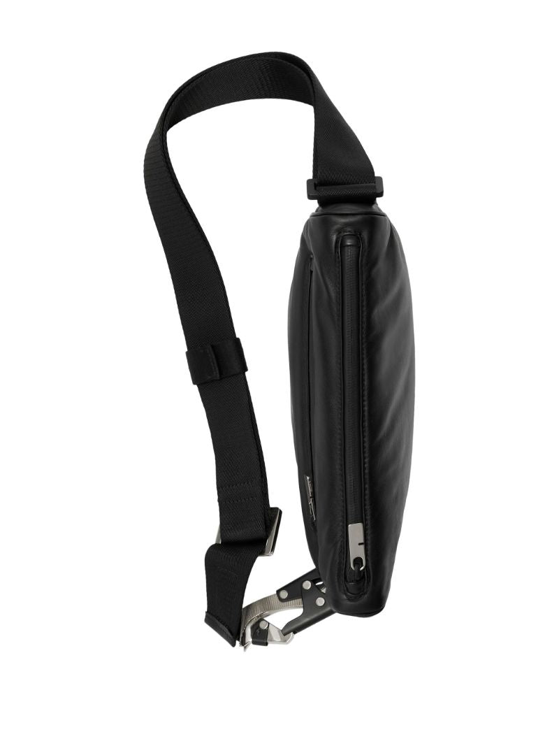 Black Shield Leather Messenger Bag