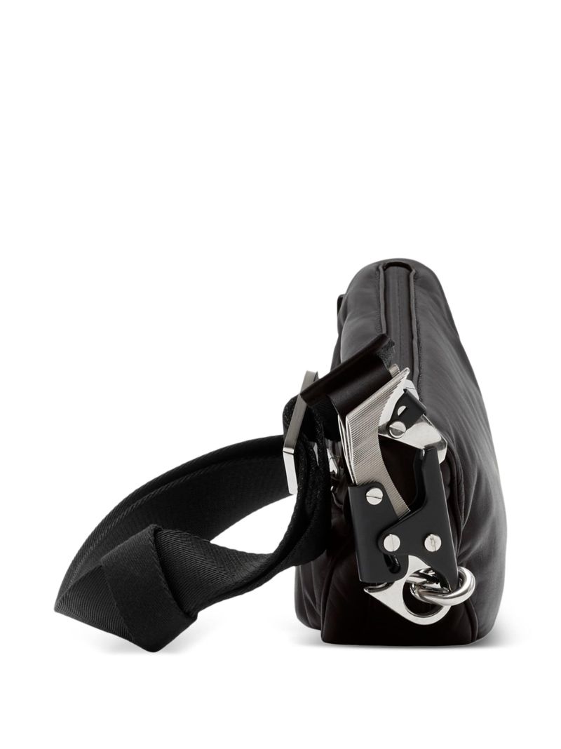 Black Shield Leather Messenger Bag