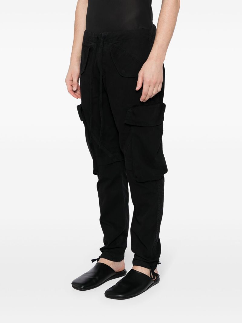 Black Cotton Tapered Trousers