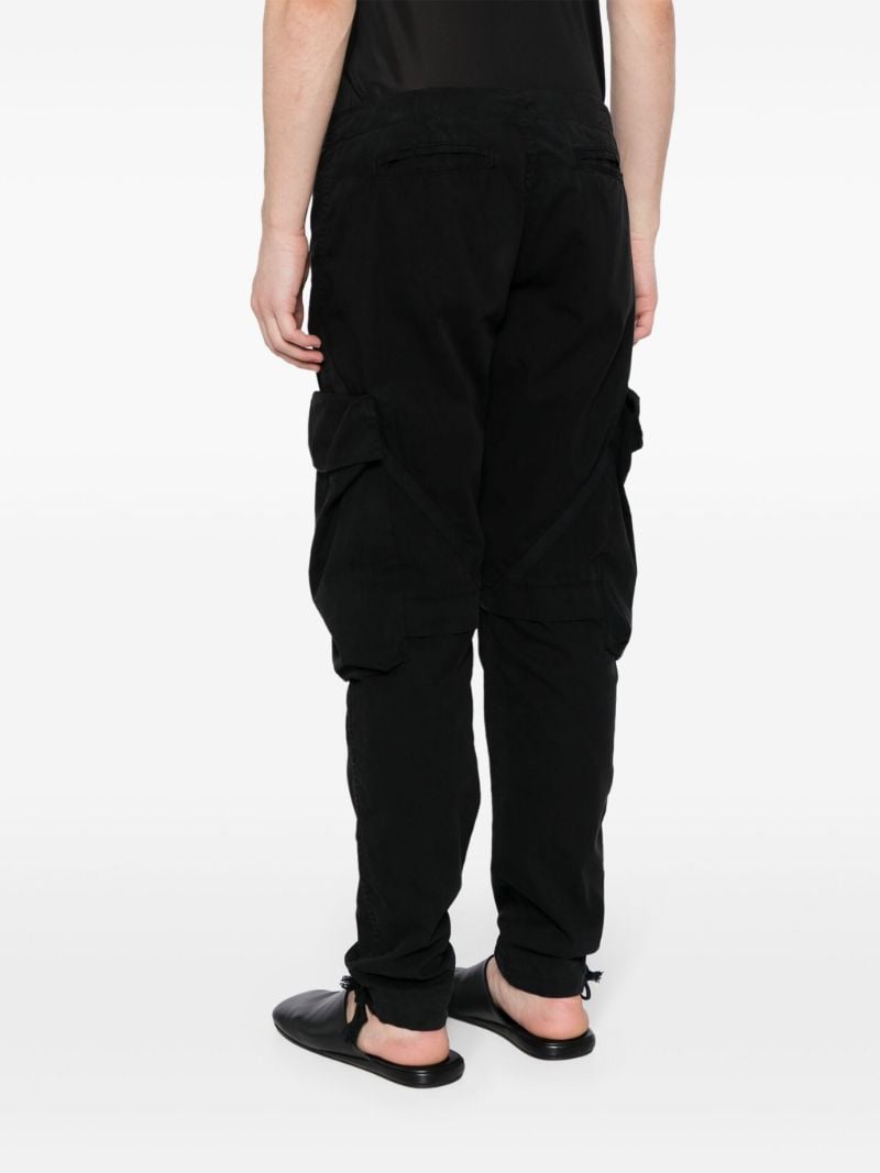 Black Cotton Tapered Trousers