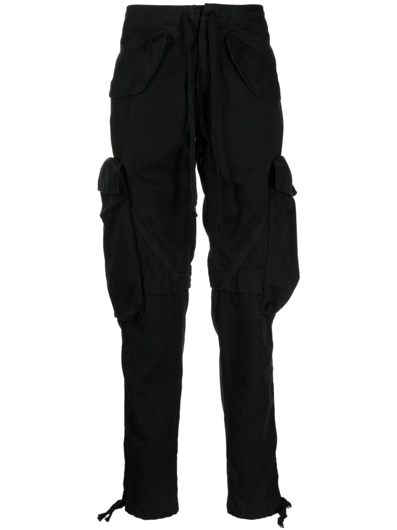 Black Cotton Tapered Trousers