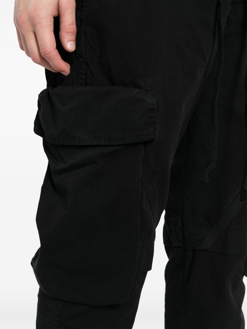 Black Cotton Tapered Trousers