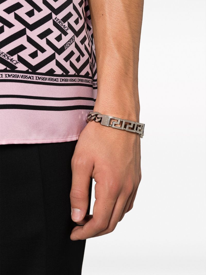 Silver-tone Greca Chain Bracelet