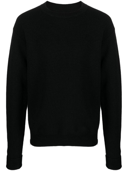 Black Ribbed-knit Sweater