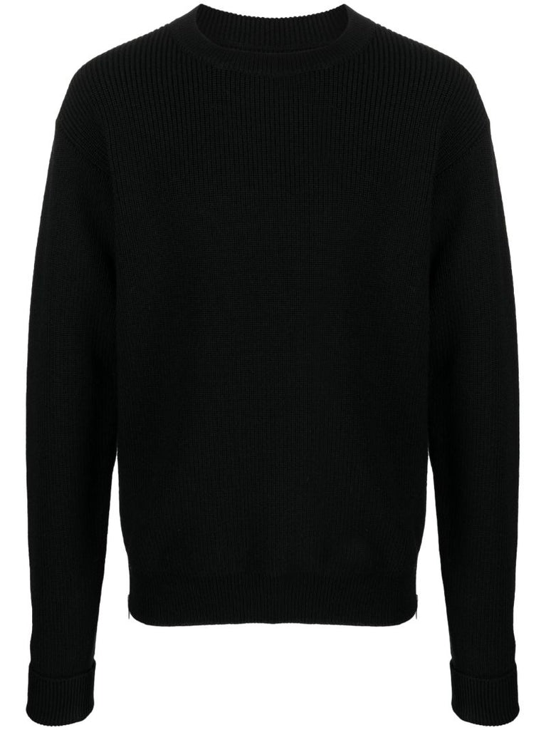 Black Ribbed-knit Sweater