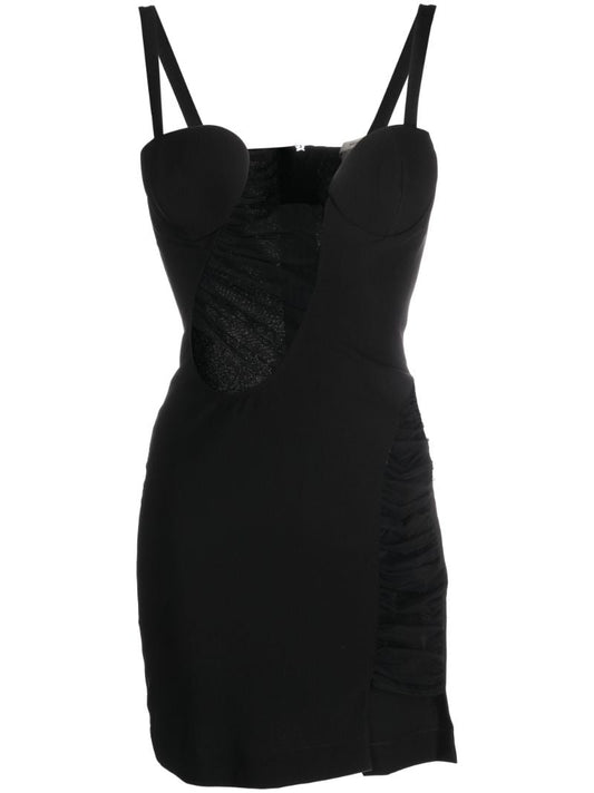 Black Asymmetric Cut-out Mini Dress