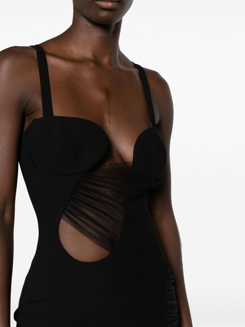 Black Asymmetric Cut-out Mini Dress