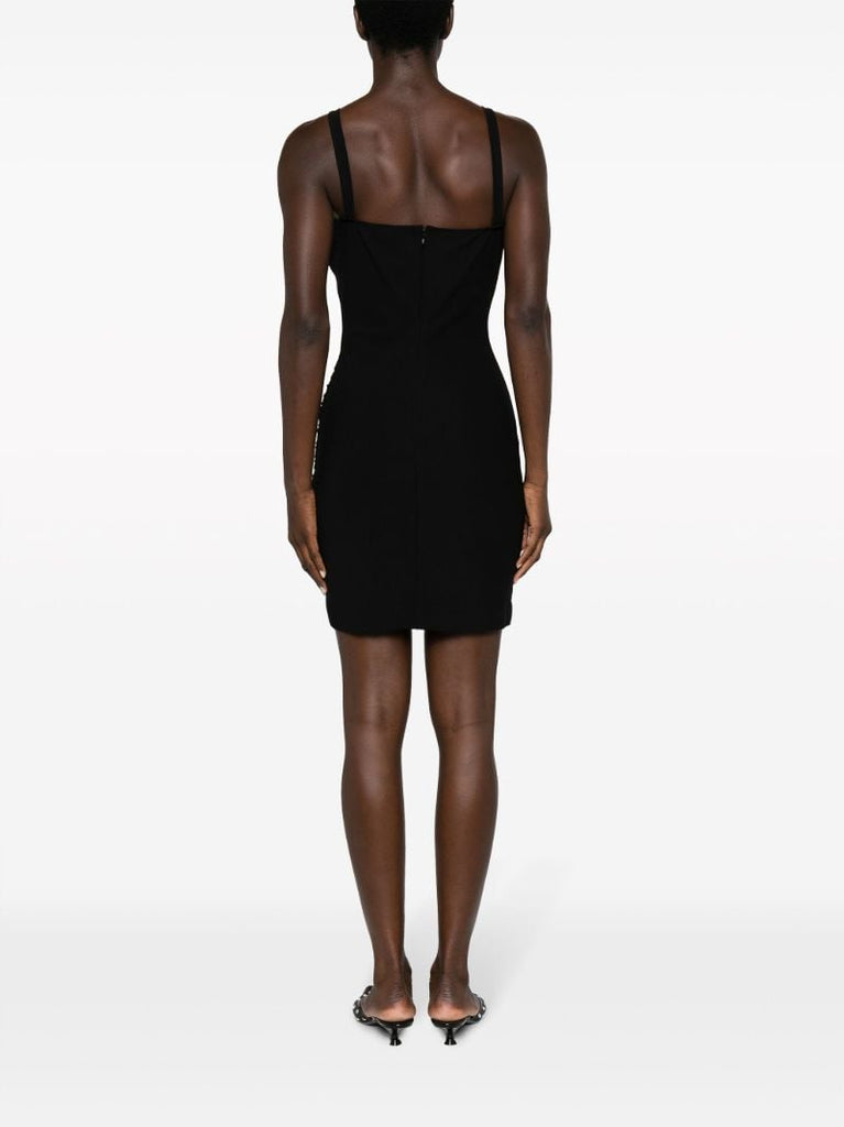 Black Asymmetric Cut-out Mini Dress