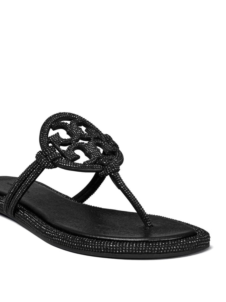 Black Miller Crystal-embellished Flip Flops