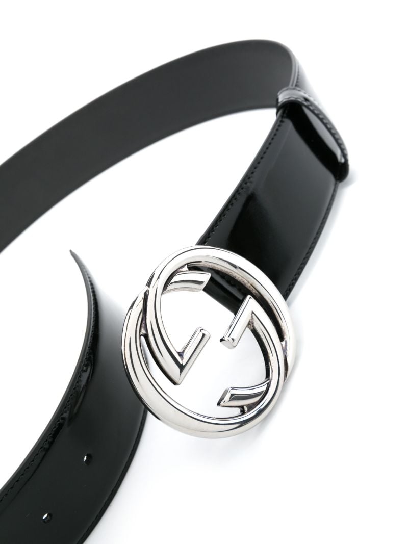 Black Interlocking G Leather Belt