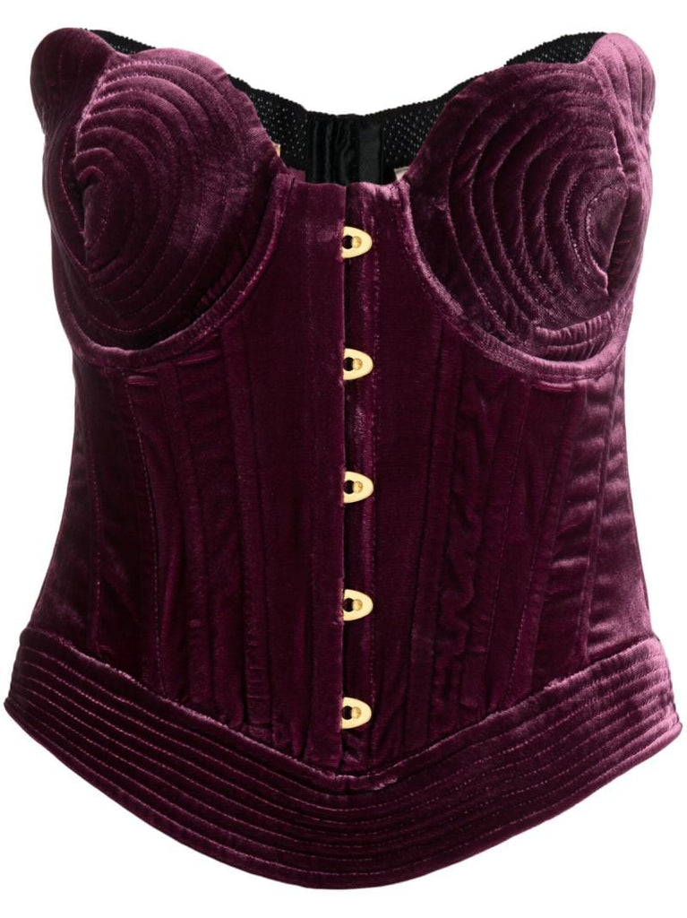 Purple Destiny Velvet Corset Top