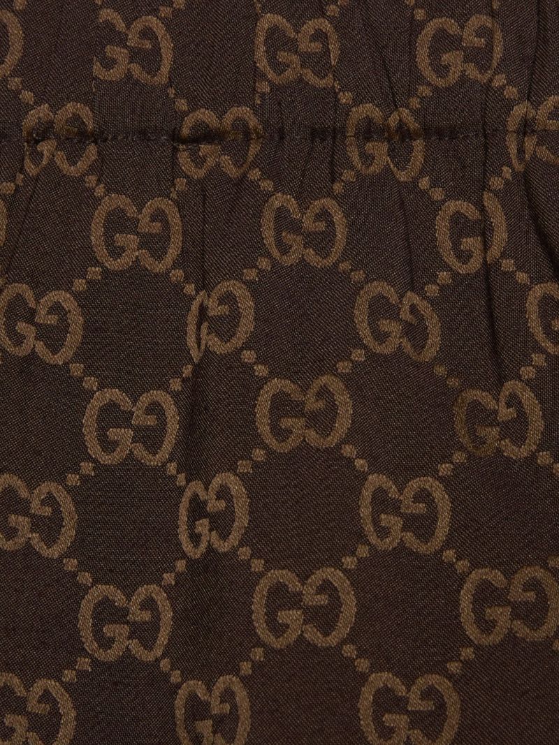 Brown Gg Wide-leg Trousers