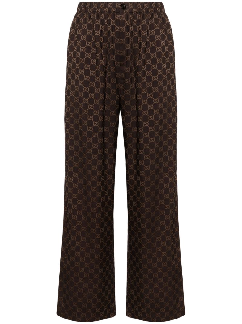 Brown Gg Wide-leg Trousers