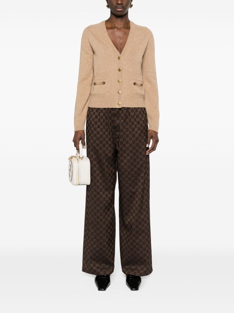 Brown Gg Wide-leg Trousers