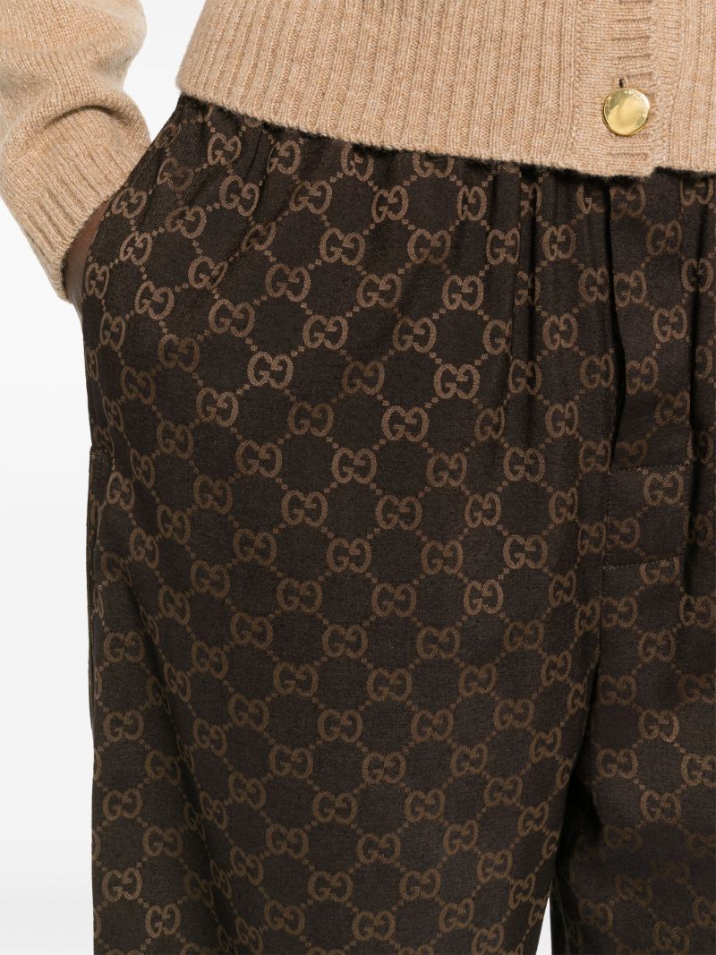 Brown Gg Wide-leg Trousers
