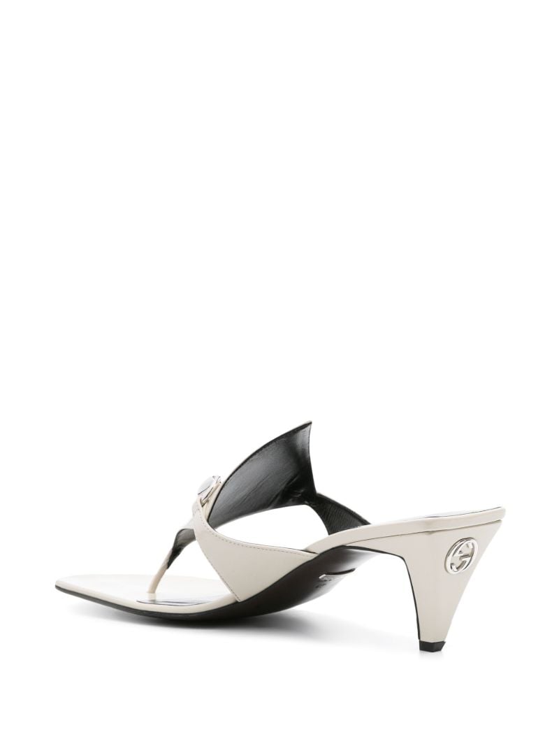 White 55 Horsebit Leather Sandals