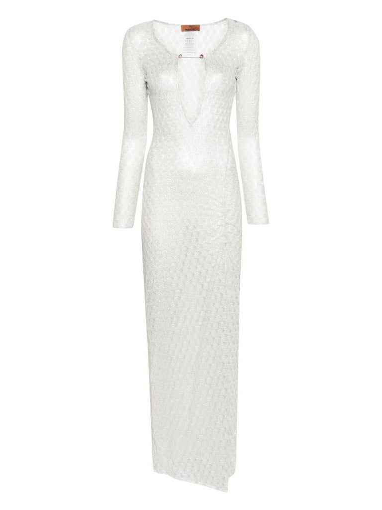 White Lace Lurex Beach Dress