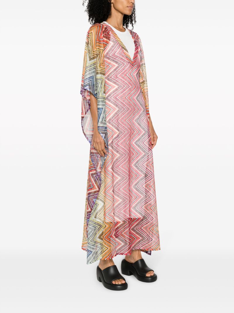 Multicoloured Chevron Zig-zag Kaftan Dress