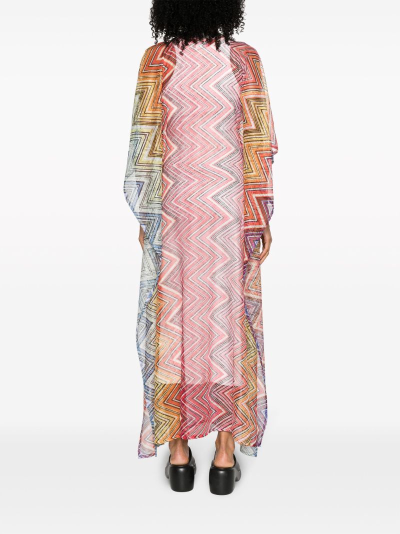 Multicoloured Chevron Zig-zag Kaftan Dress