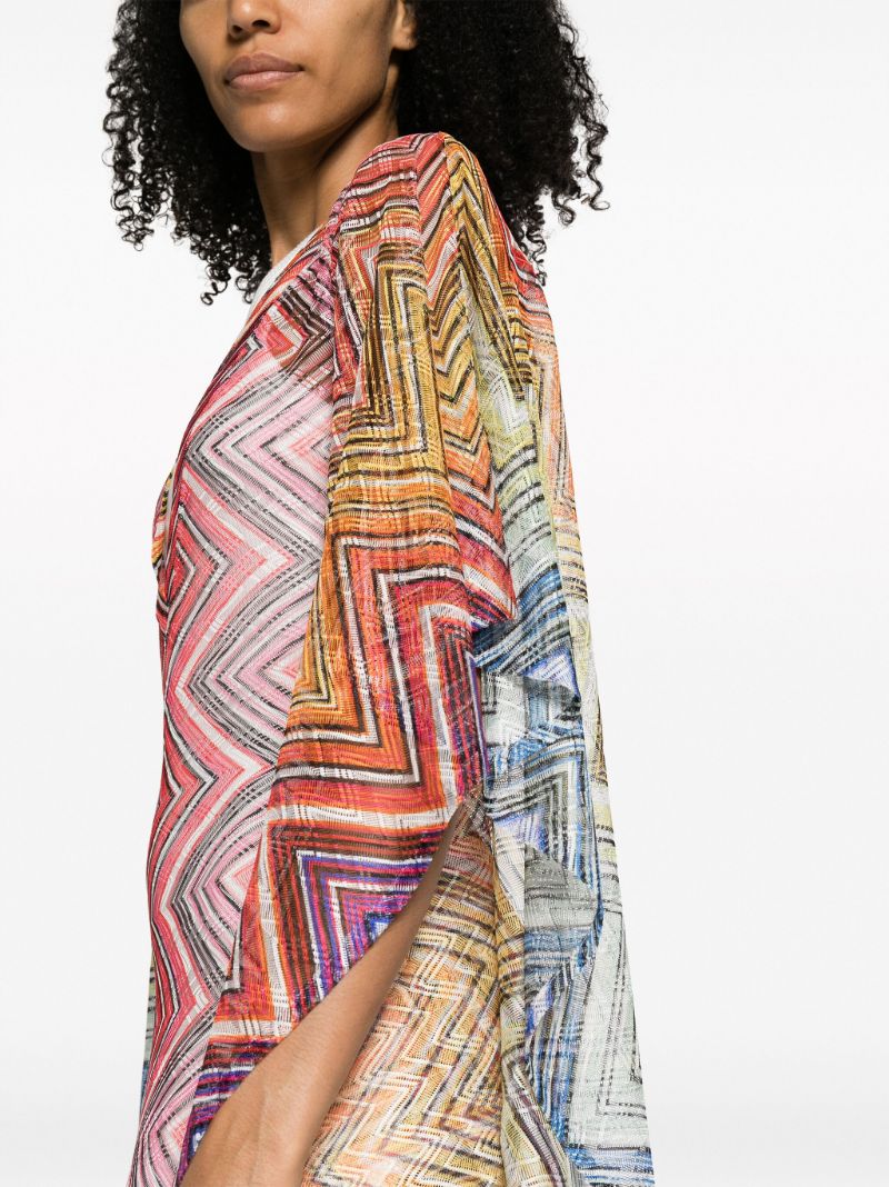 Multicoloured Chevron Zig-zag Kaftan Dress