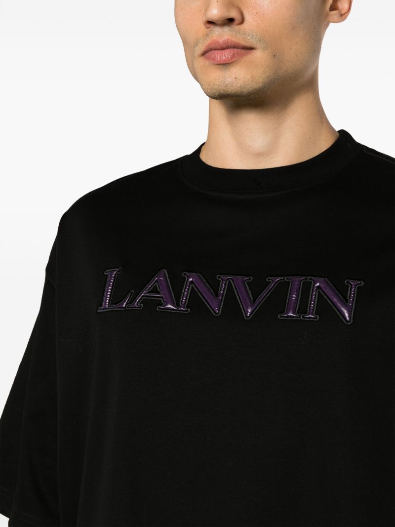 Black Logo-appliquÃ_x0083_Â© Cotton T-shirt