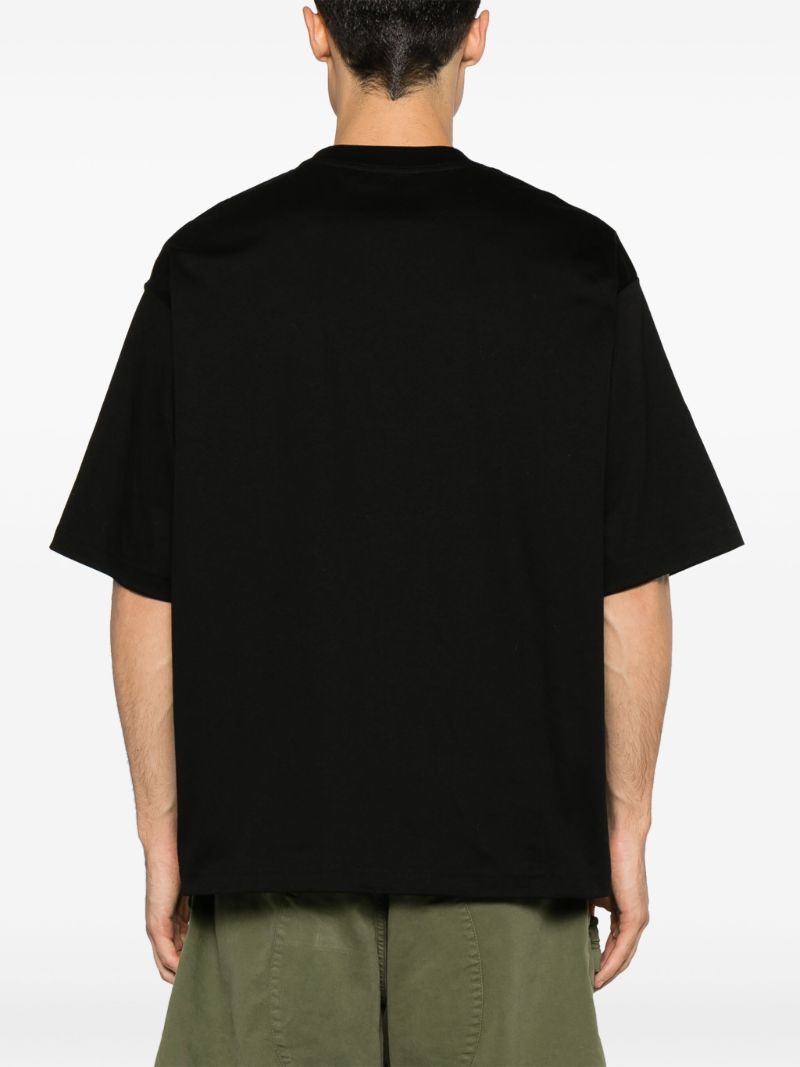 Black Logo-appliquÃ_x0083_Â© Cotton T-shirt
