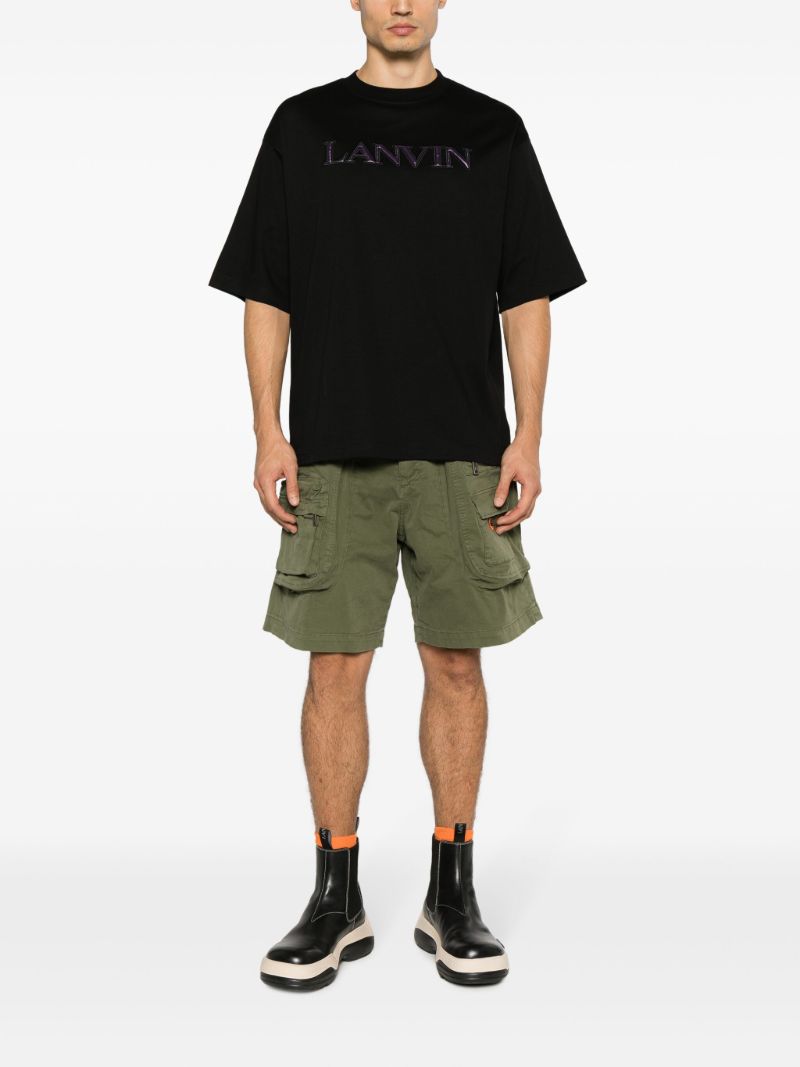 Black Logo-appliquÃ_x0083_Â© Cotton T-shirt