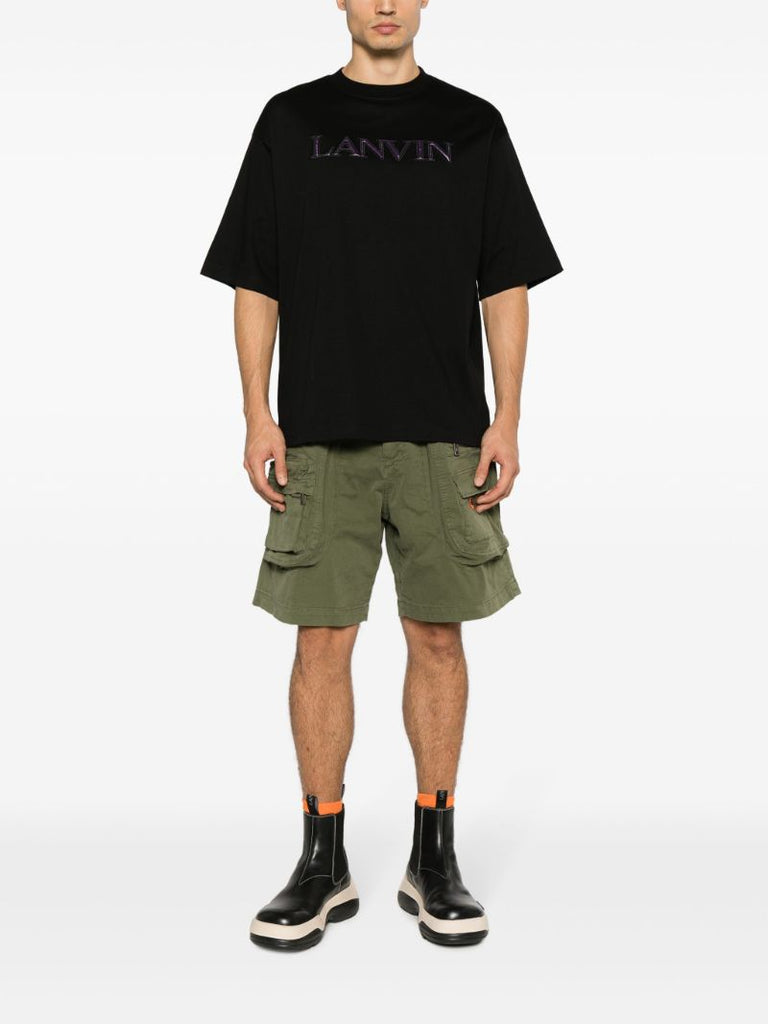 Black Logo-appliquÃ_x0083_Â© Cotton T-shirt