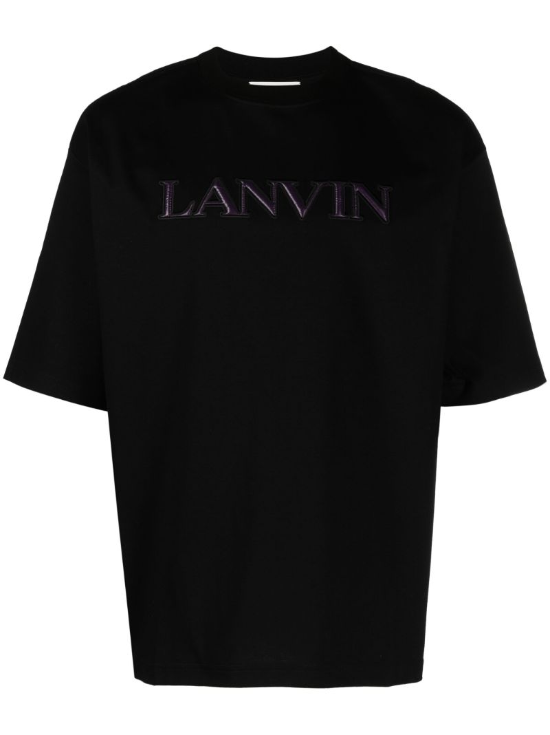 Black Logo-appliquÃ_x0083_Â© Cotton T-shirt