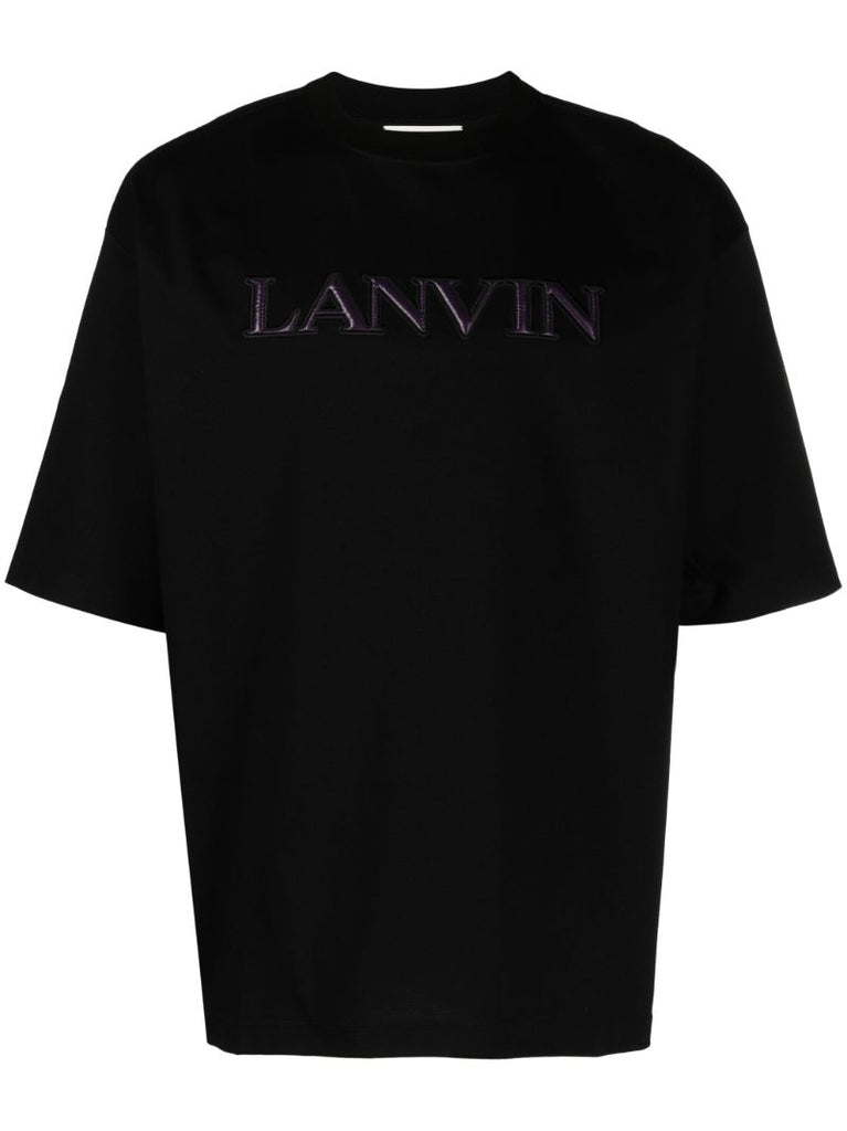 Black Logo-appliquÃ_x0083_Â© Cotton T-shirt