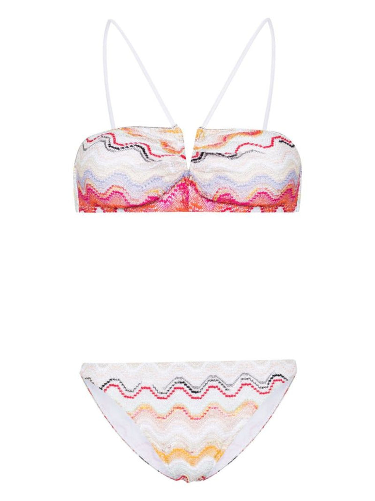 White Wave Knitted Bikini