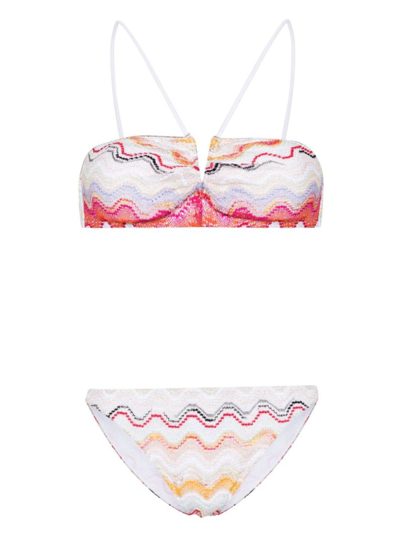 White Wave Knitted Bikini