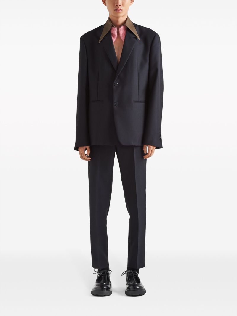 Blue Straight-leg Trousers