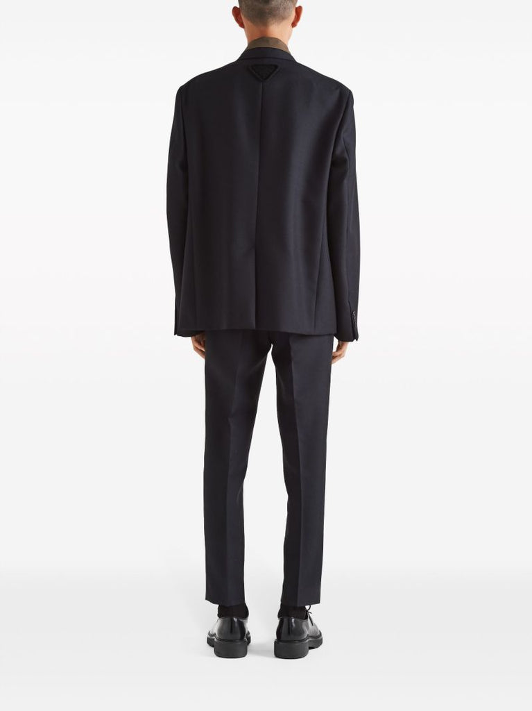 Blue Straight-leg Trousers