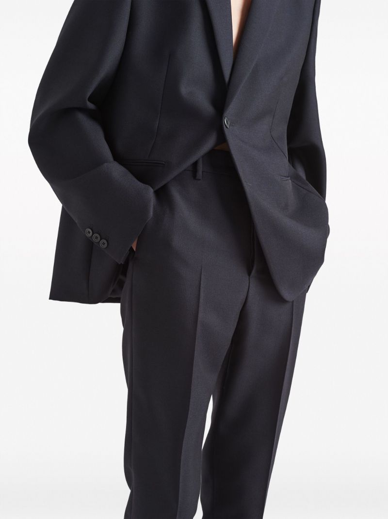 Blue Straight-leg Trousers