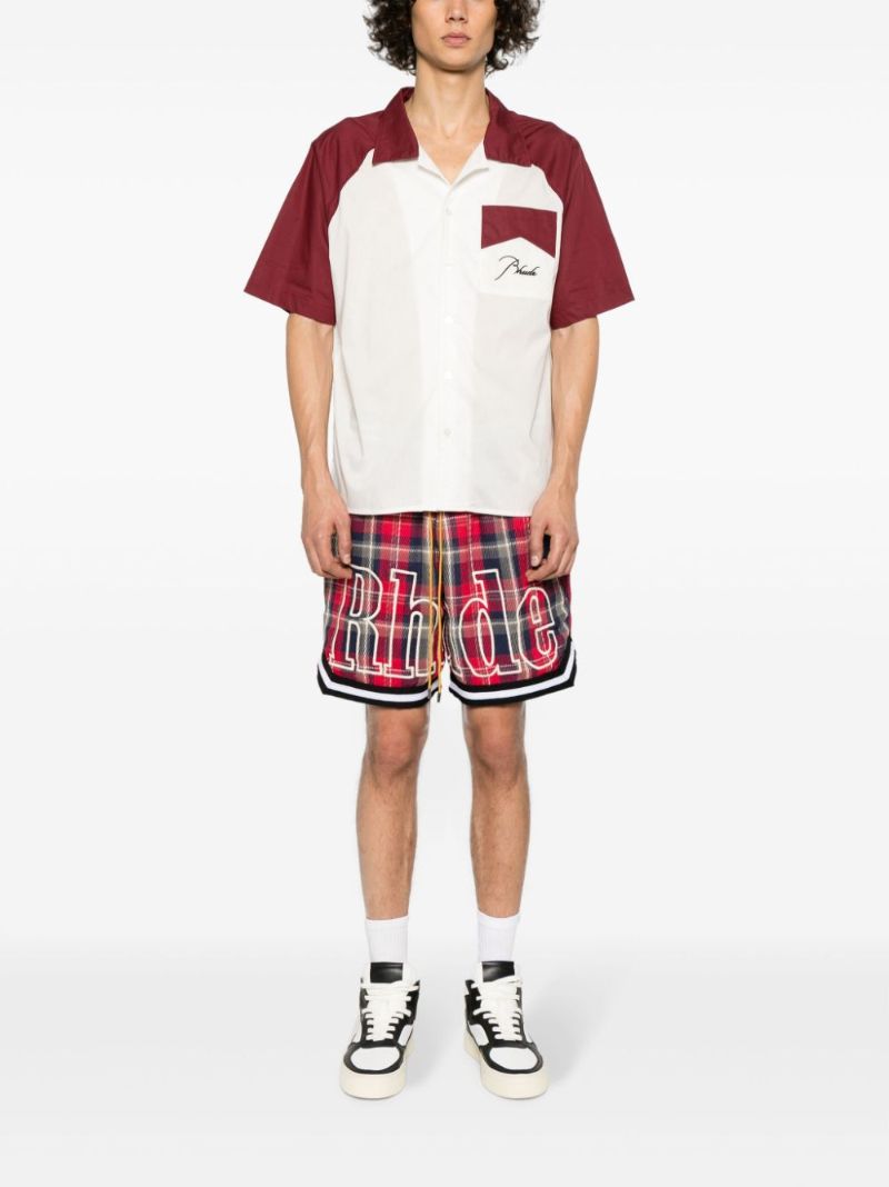White Logo-embroidery Cotton Shirt