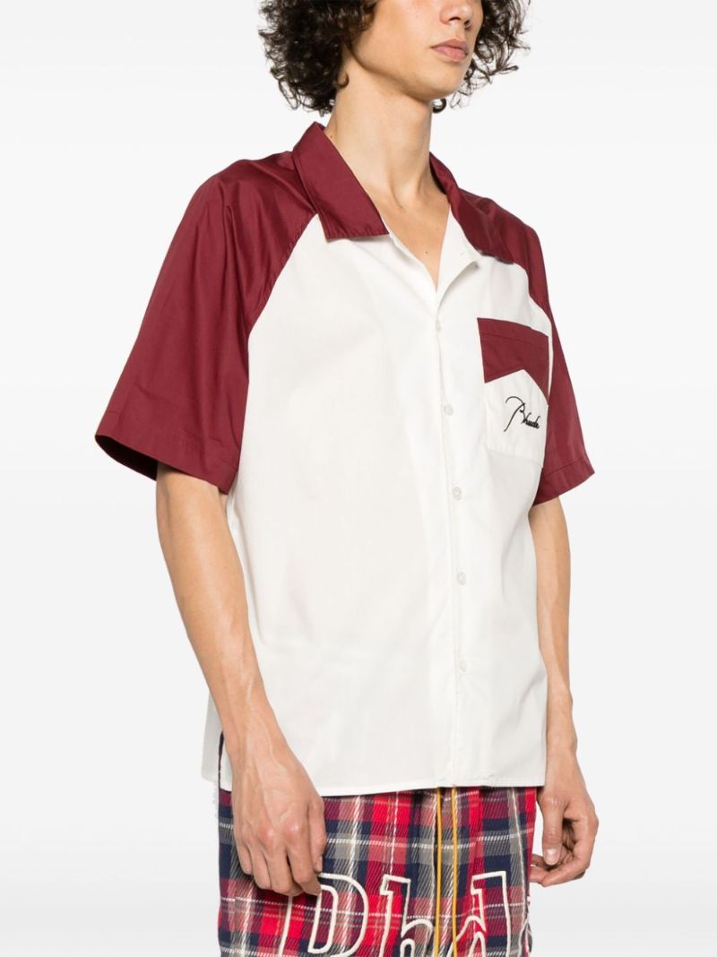 White Logo-embroidery Cotton Shirt