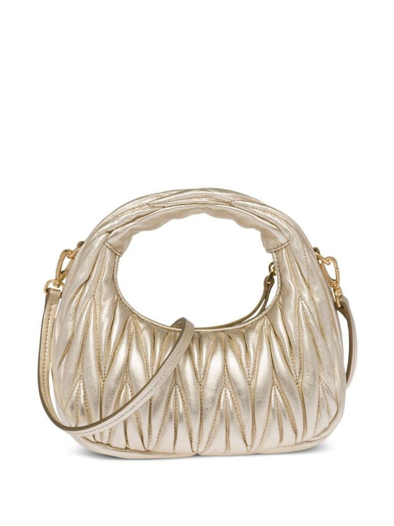 Gold-tone Mini Wander MatelassÃ_x0083_Â© Leather Shoulder Bag