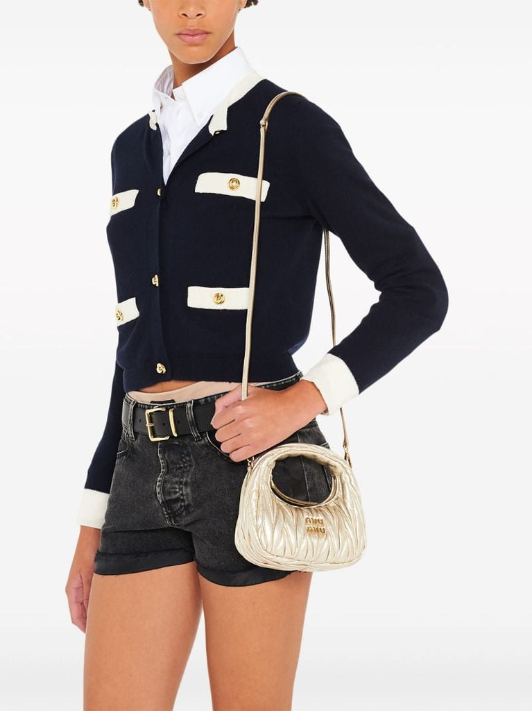 Gold-tone Mini Wander MatelassÃ_x0083_Â© Leather Shoulder Bag