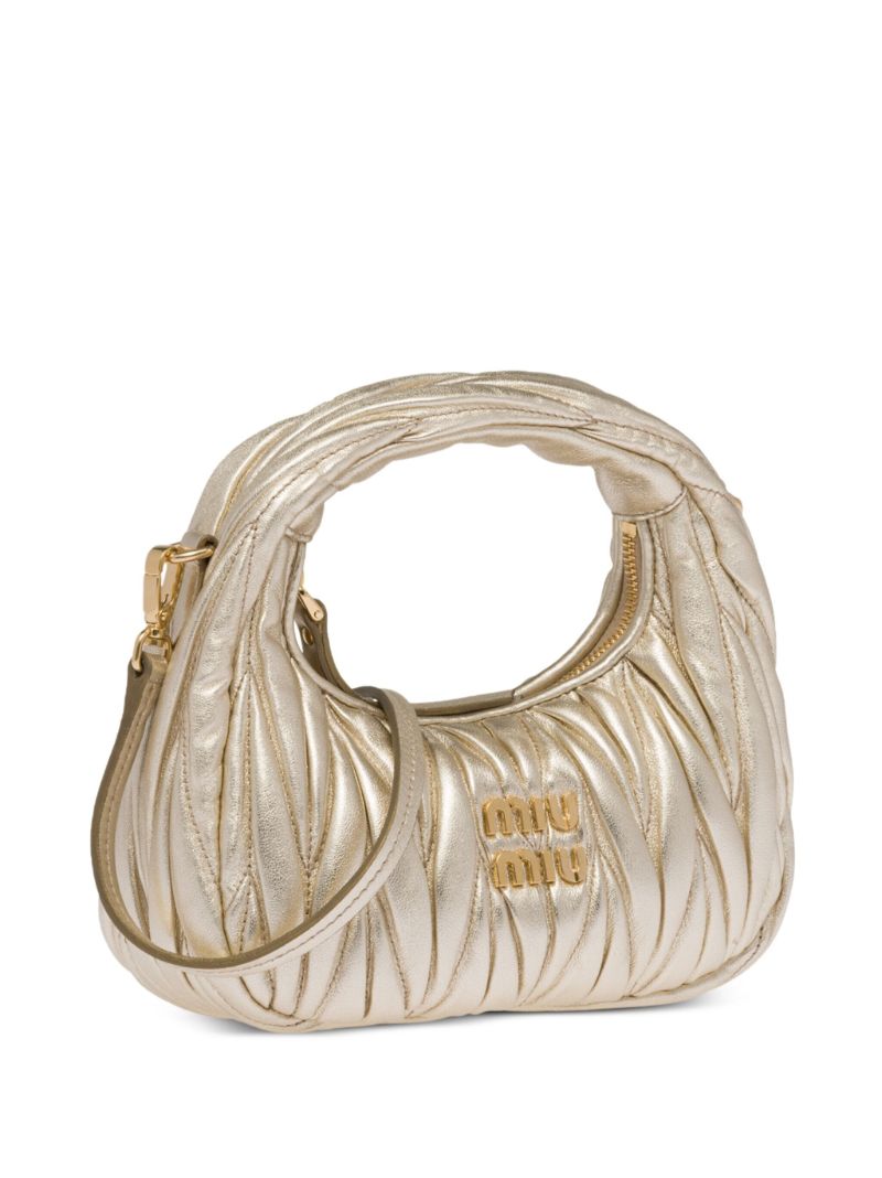 Gold-tone Mini Wander MatelassÃ_x0083_Â© Leather Shoulder Bag