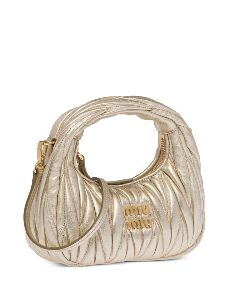Gold-tone Mini Wander MatelassÃ_x0083_Â© Leather Shoulder Bag