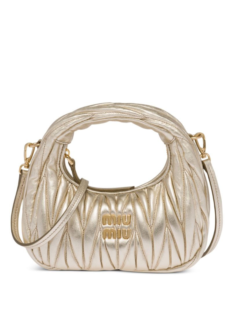 Gold-tone Mini Wander MatelassÃ_x0083_Â© Leather Shoulder Bag