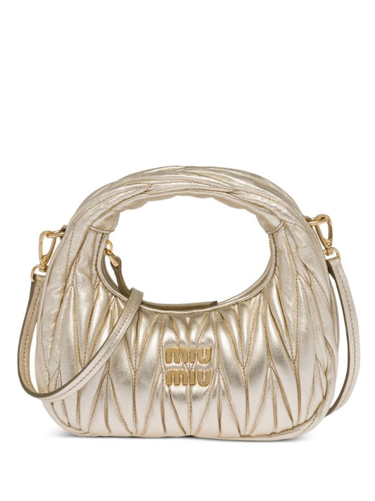 Gold-tone Mini Wander MatelassÃ_x0083_Â© Leather Shoulder Bag
