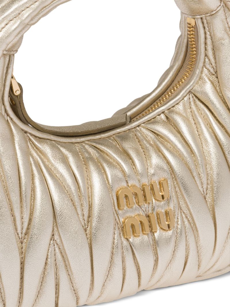 Gold-tone Mini Wander MatelassÃ_x0083_Â© Leather Shoulder Bag