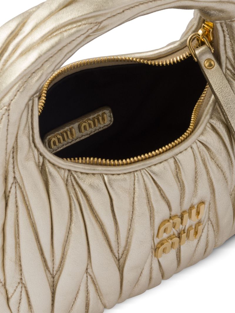 Gold-tone Mini Wander MatelassÃ_x0083_Â© Leather Shoulder Bag