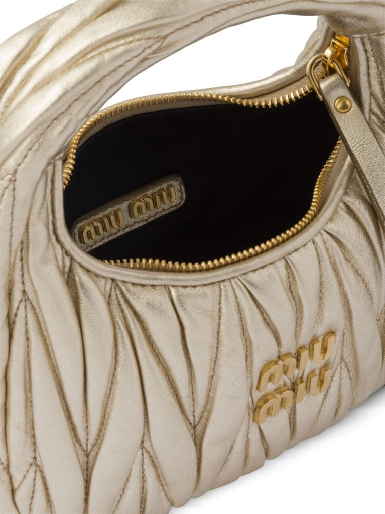 Gold-tone Mini Wander MatelassÃ_x0083_Â© Leather Shoulder Bag