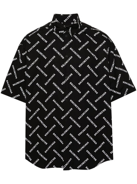 Black Logo-print Cotton Shirt